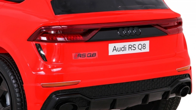 Audi RS Q8 Baterie auto + telecomandă + pornire lentă + EVA + LED + MP3 USB – Červená
