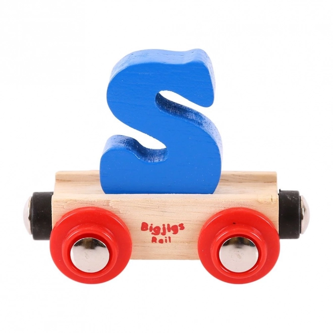 Bigjigs Rail Vagónek dřevěné vláčkodráhy - Písmeno S
