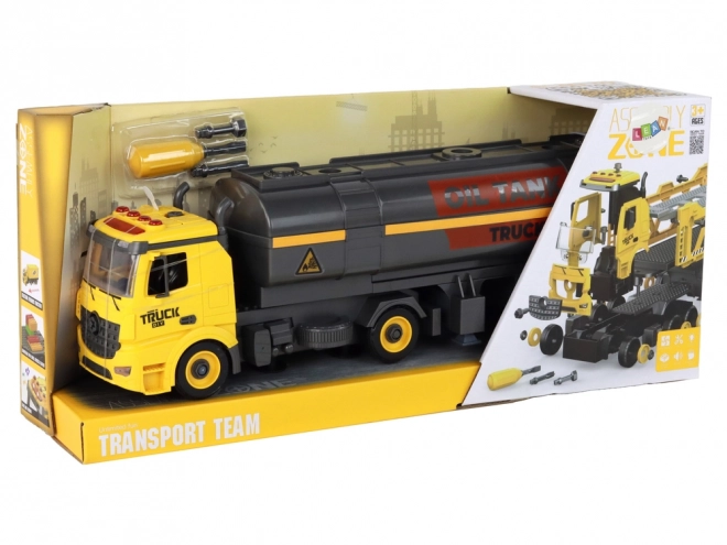 DIY Twisting and Unwinding Tank Truck Žlutá světla Zvuk