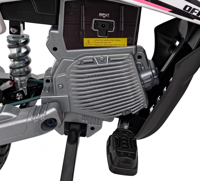 Dětská elektrická motorka růžová s audio panelem a funkcí volného startu