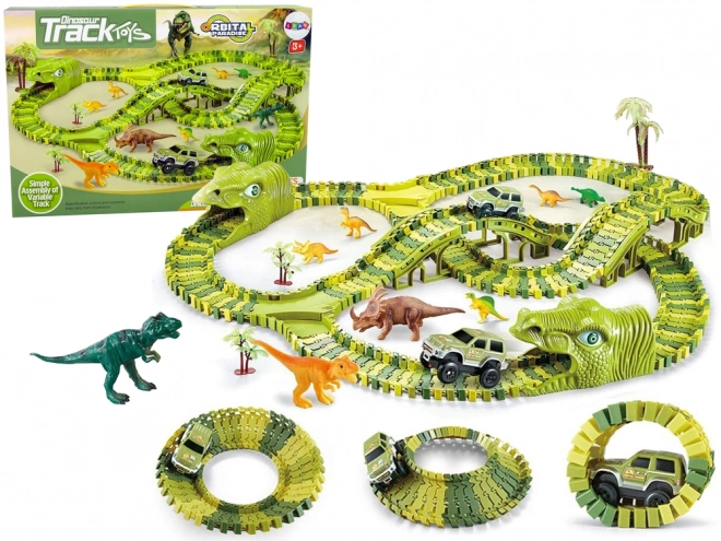 Dinosaurí závodní dráha s autíčkem a figurkami