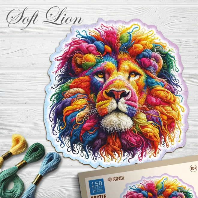 Dřevěné puzzle Jemný lev 150 dílků