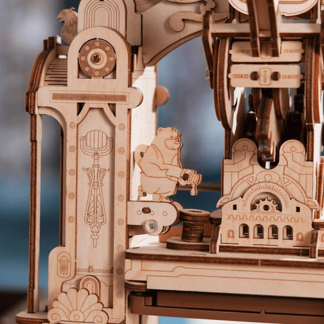 RoboTime 3D dřevěné mechanické puzzle Tiskařský lis