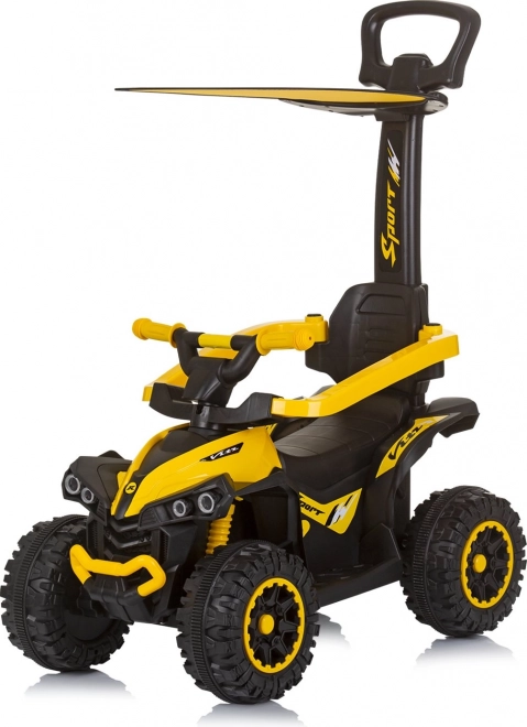 Odrážedlo se stříškou a vodící tyčí Chipolino ATV žlutá