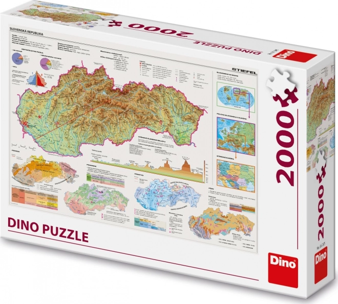 Puzzle Mapa Slovenska 2000 dílků