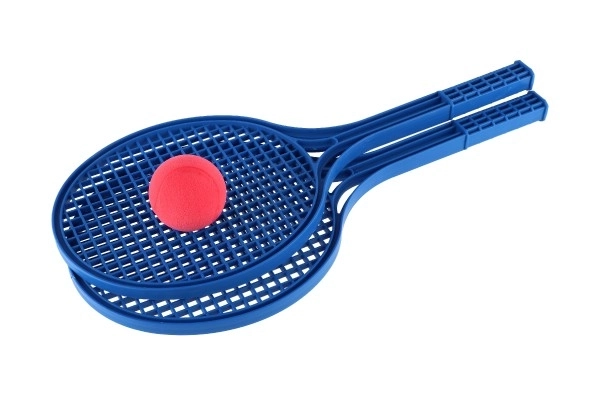 Soft tenis plast barevný+míček 53cm v síťce
