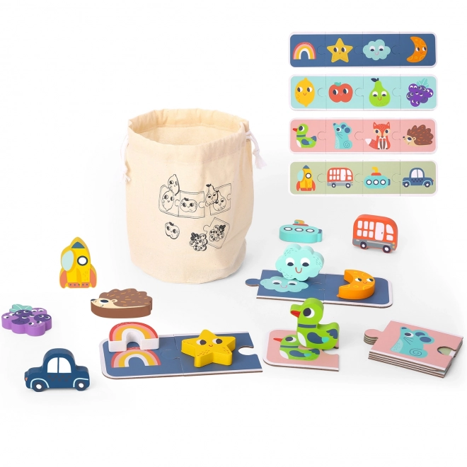Woopie Green Dřevěné Pexeso - Dotykové Puzzle
