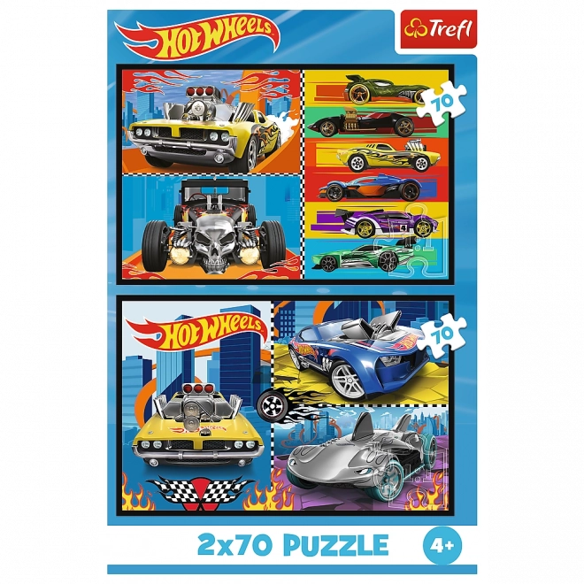 Puzzle 2x70 Auta Hot Wheels
