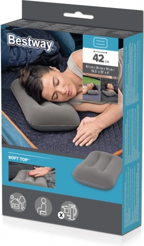 Dmuchaný polštář Velurový Šedý Bestway