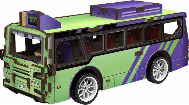 3D dřevěné puzzle Autobus