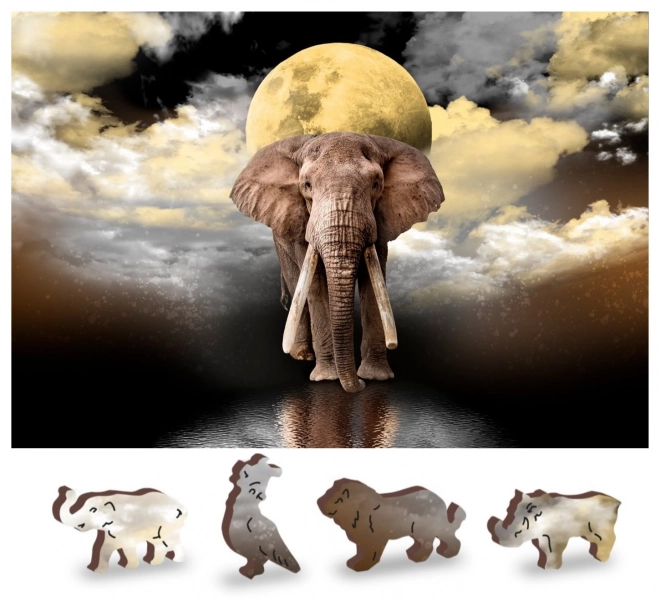 Dřevěné puzzle Sloní sny