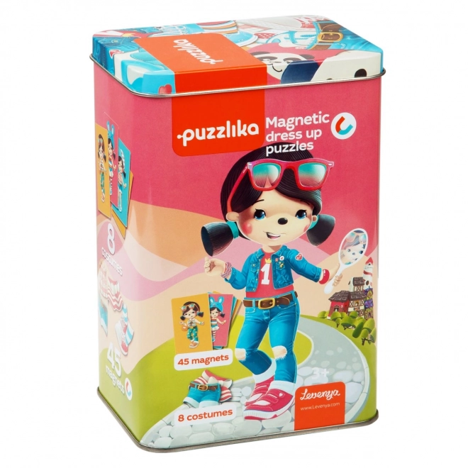 Magnetická hračka Puzzlika - Panenka s oblečením