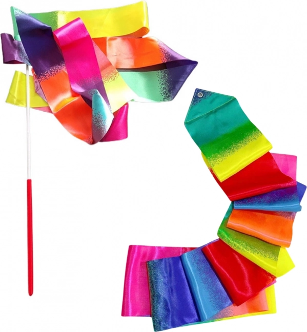 Barevná gymnastická stuha na tanec a cvičení 205 x 5 cm