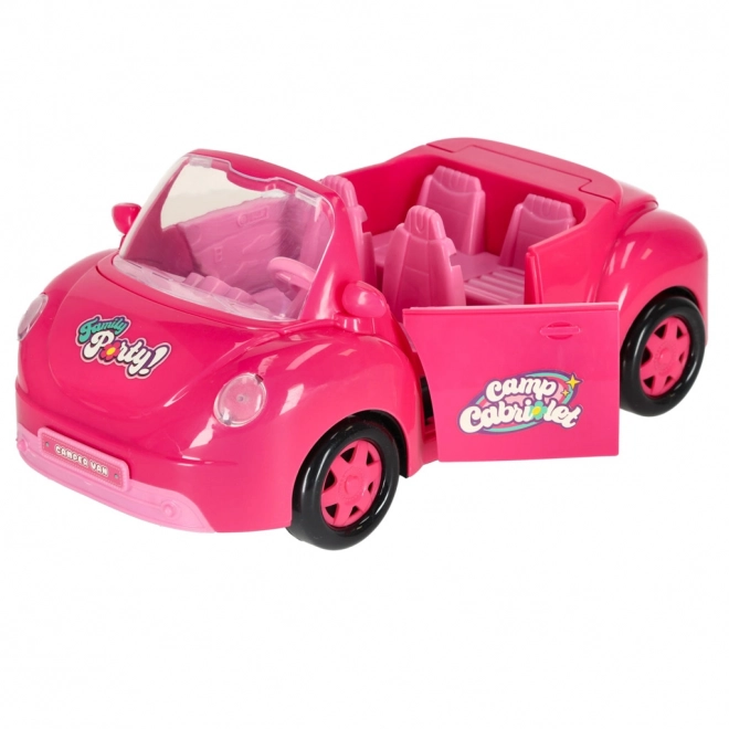 Auto pro panenky kabriolet štěňátko pikniková sada růžová 4 el.