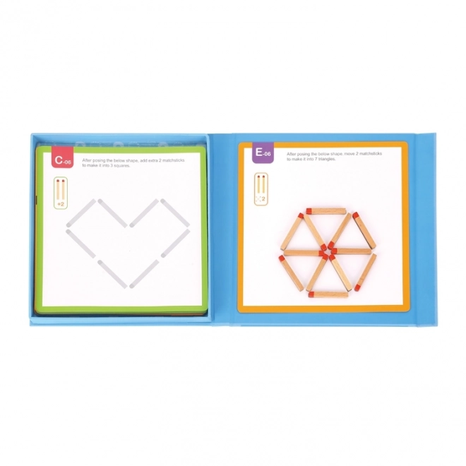 Dřevěná Montessori skládačka kreativní zápalky