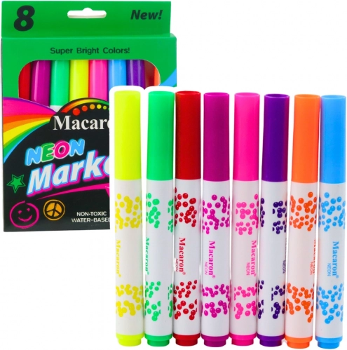 Sada neonových popisovačů vodní inkoust 8 ks