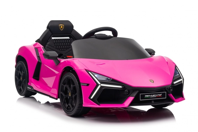 Růžový Lamborghini Revuelto pro děti