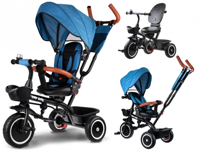 Dětská tříkolka Tiny Bike 3v1 s otočnou sedačkou a stříškou – Zelená