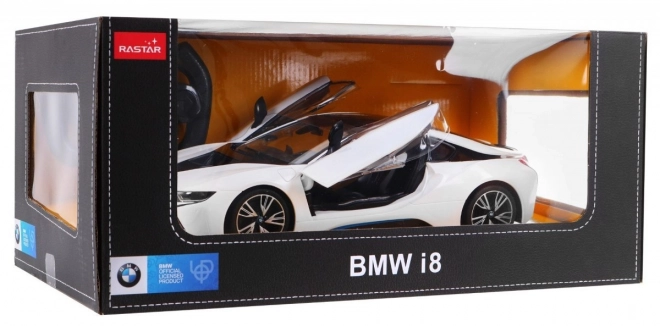 BMW i8 white RASTAR 1:14 model auta na dálkové ovládání + 2,4 GHz dálkové ovládání