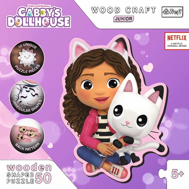 Dřevěné puzzle junior Gabby 50 dílků