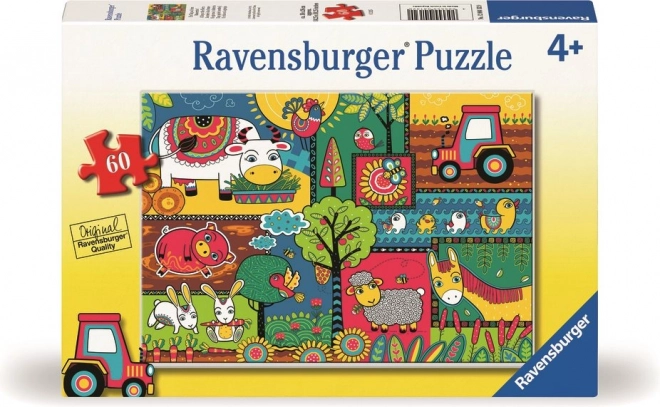 Puzzle Den na farmě 60 dílků