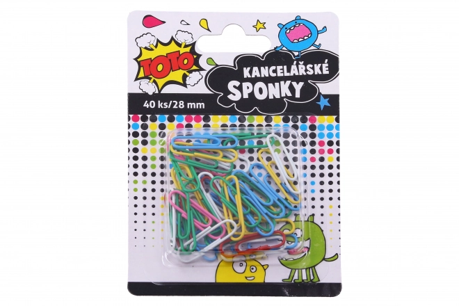 Barevné kancelářské sponky 28 mm