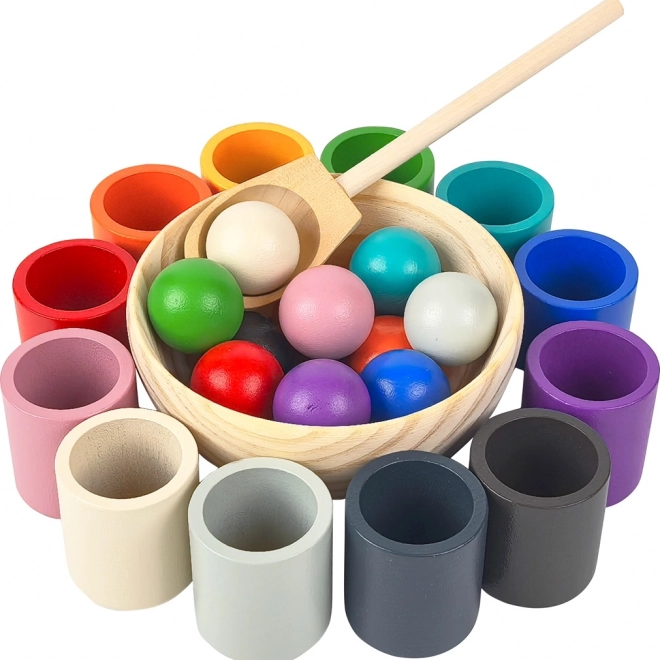 2Kids Toys duhové kuličky a kalíšky – montessori sada 12 barev