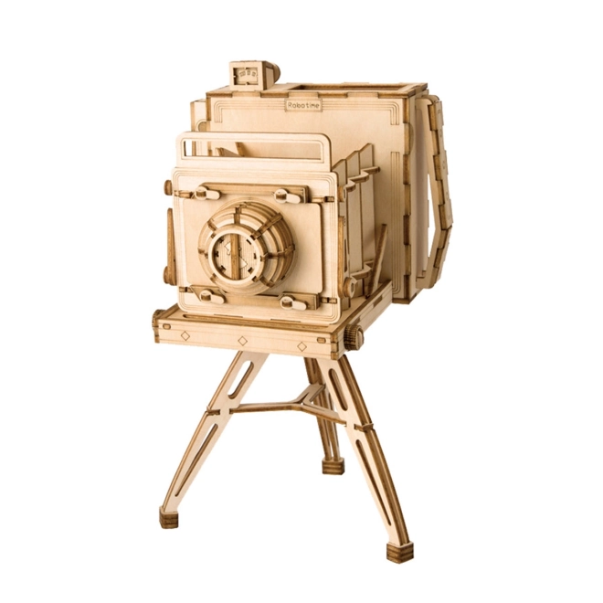 Dřevěné 3D puzzle Historický fotoaparát