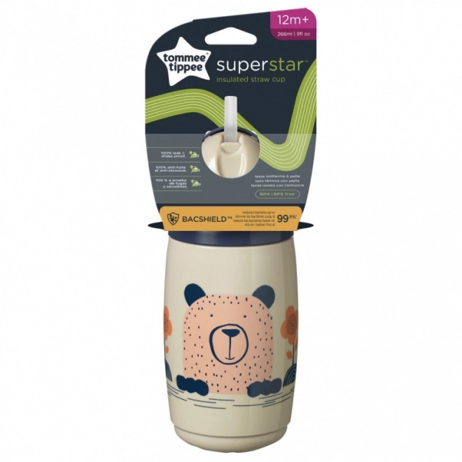 Tommee Tippee izolační hrnek s brčkem 266 ml šedý