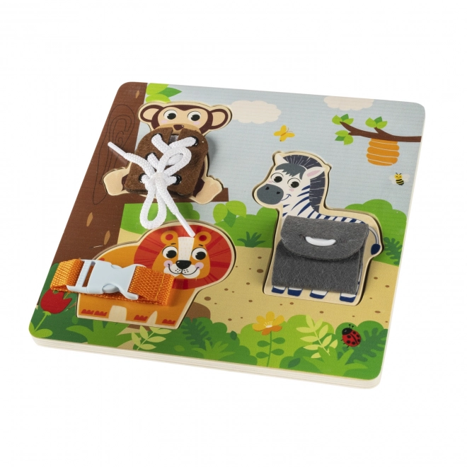 Dřevěné Montessori safari puzzle pro děti