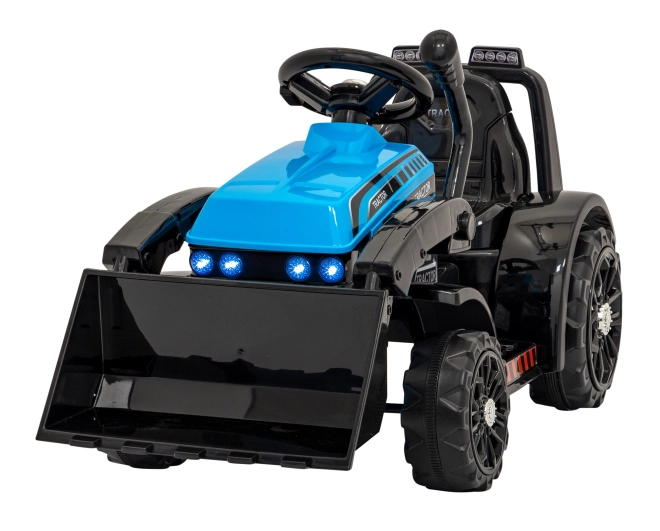Otroški električni traktor z radlico – Modrý