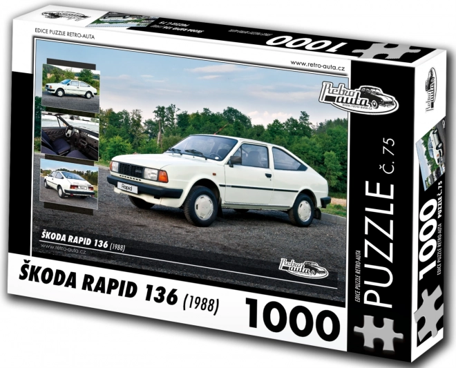 Retro auta puzzle škoda rapid 1000 dílků