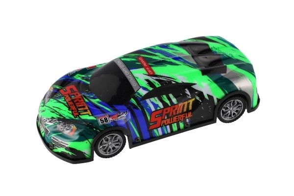 Auto RC závodní 27MHz plast 20cm na baterie se světlem 3 barvy v krabici 27x10x13cm