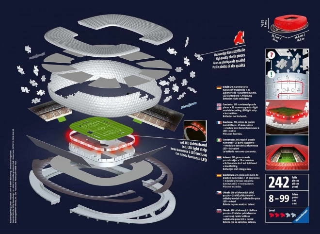 Svítící 3D Puzzle Noční Edice Allianz Arena Mnichov