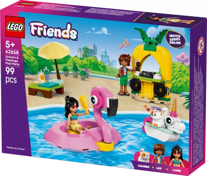 Lego Friends Zábava u bazénu s jednorožcem a plameňákem