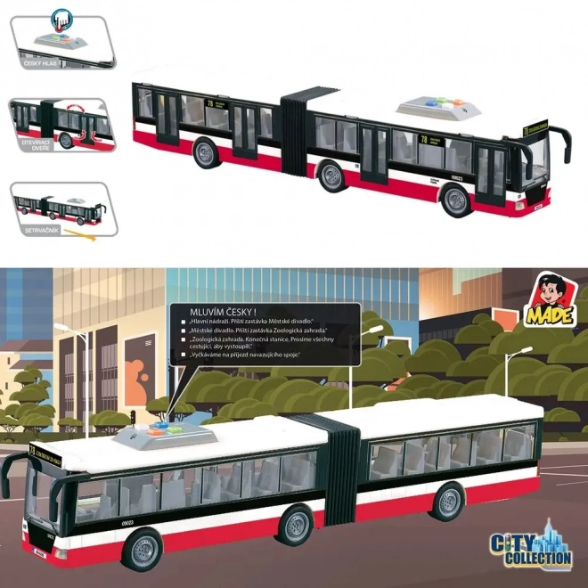 Autobus na setrvačník se zvukovými a světelnými efekty