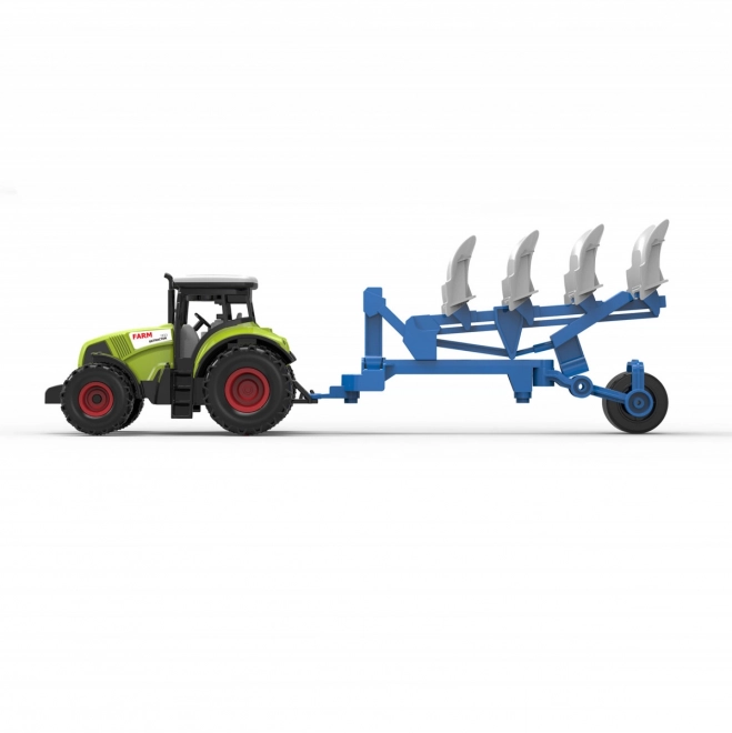 Plastový traktor se světlem a zvukem s vlečkou pro orbu