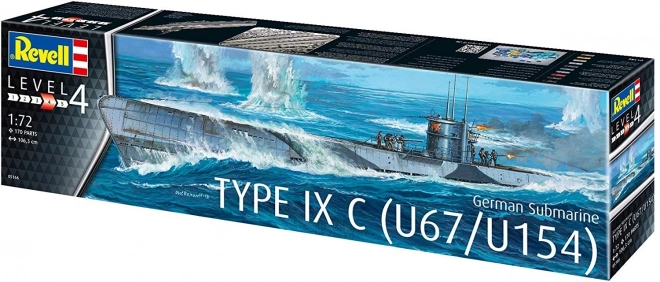 Plastikový model německé ponorky typu IX C U67/U154