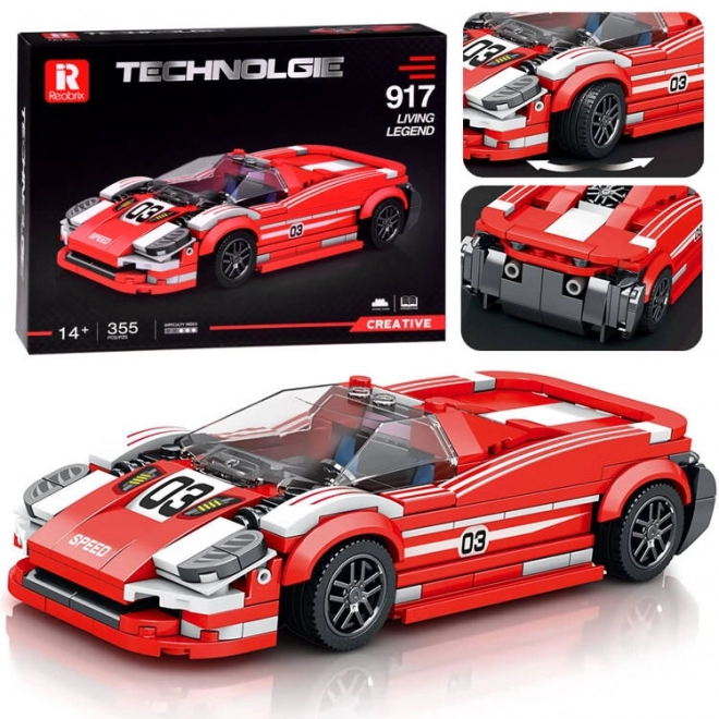 Sportovní červené auto 917 stavební bloky