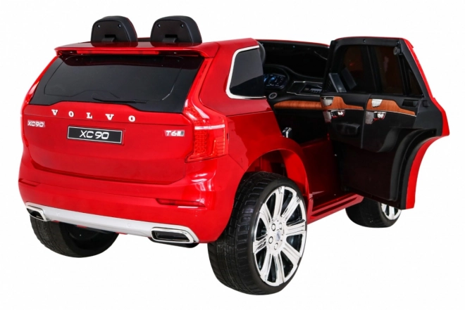 Volvo XC90 baterie pro děti Červený lak + dálkové ovládání + nosič zavazadel + EVA + pomalý start + rádio MP3 + LED dioda