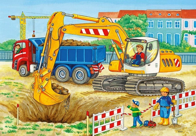 Puzzle 2x12 dílků Stavební plocha a farma