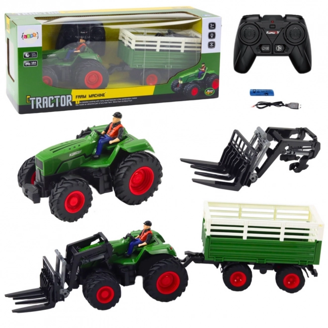 RC traktor s přívěsem a vidlemi 2.4 GHz
