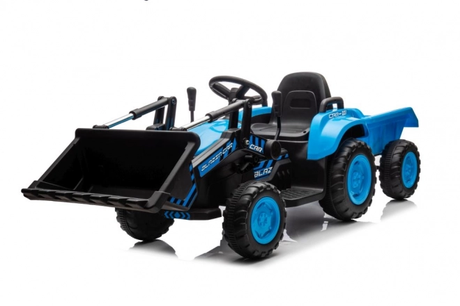 Elektrický dětský traktor s lžící modrý