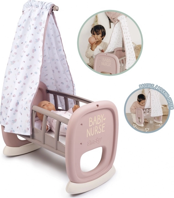 Smoby Baby Nurse kolébka s baldachýnem pro panenky