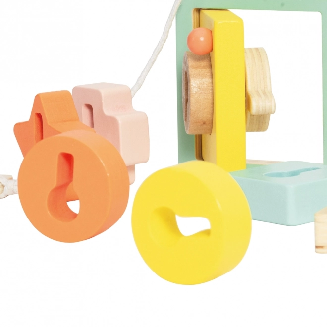 Classic World Montessori dřevěné navlékání klíče a dveře 11 ks