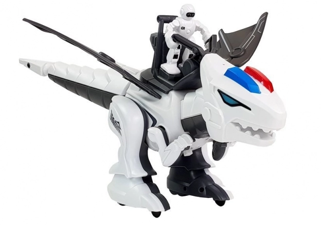 Interaktivní robotický tyranosaurus bílé barvy