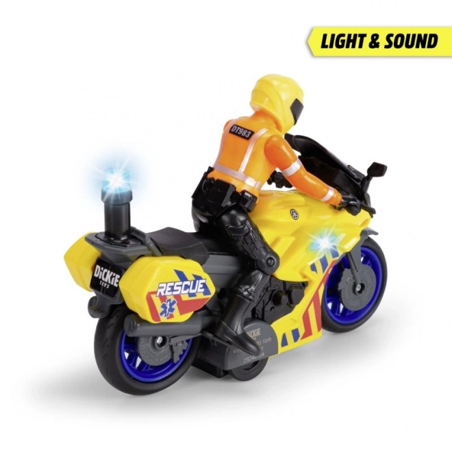 Záchranářský motocykl 17 cm s jezdcem