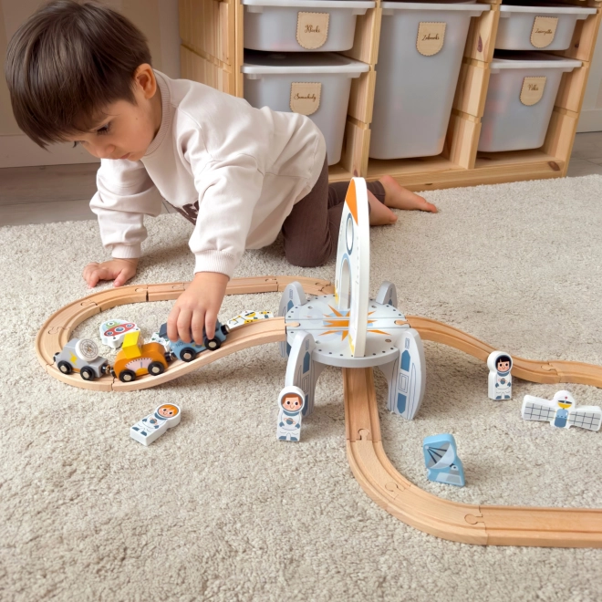 Dřevěná vesmírná kolejnice Tooky Toy