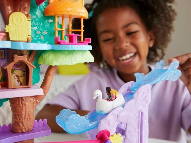 Polly Pocket Sada figurek Zvířecí dobrodružství Domeček na stromě
