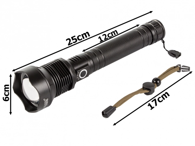 Vojenská taktická svítilna s Cree LED XHP90 Zoom Balong